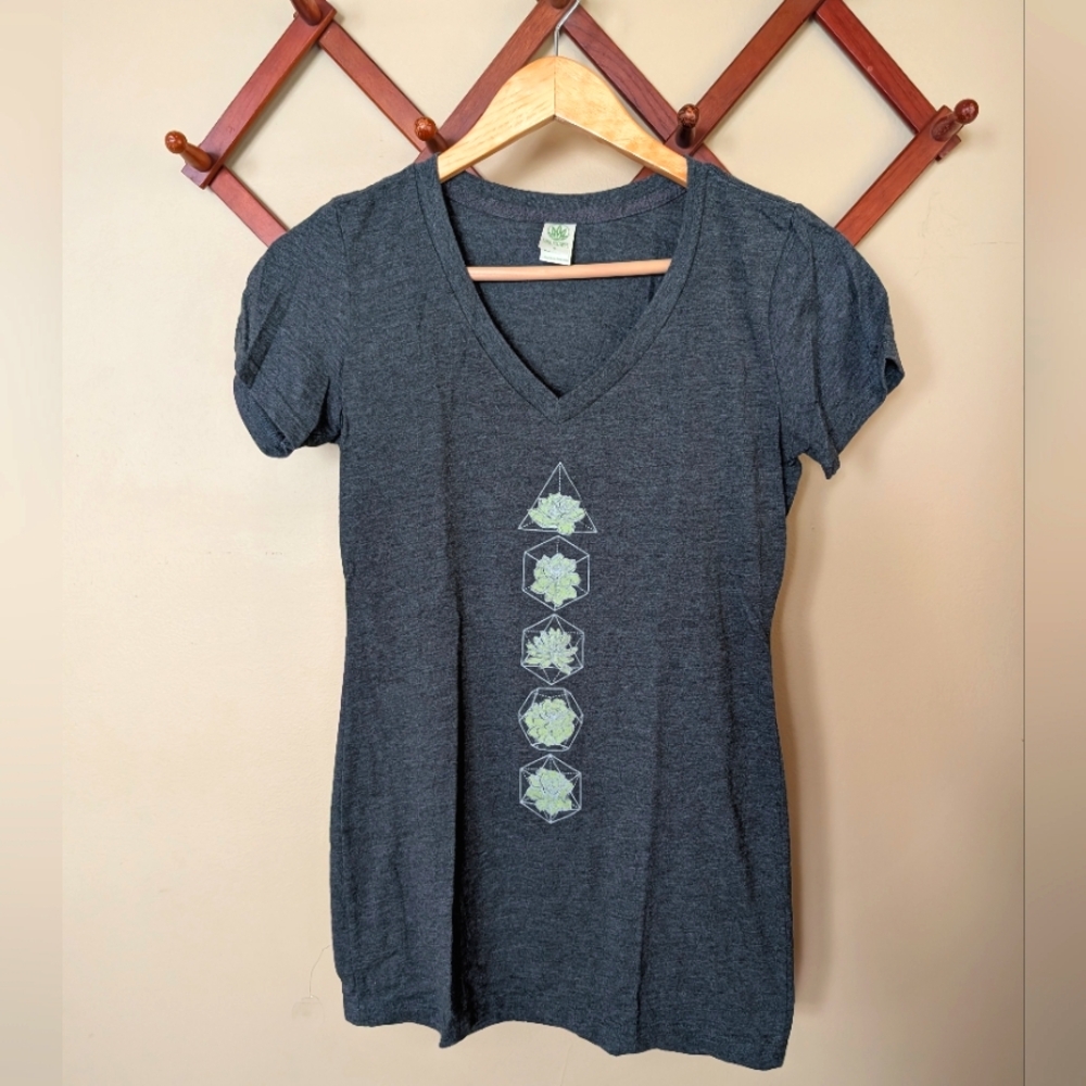soul flower botanical geometry v-neck t-shirt